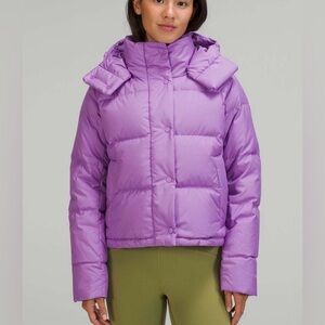 NWOT NEW Lululemon Wunder Puff Cropped Jacket Purple Blossom Light